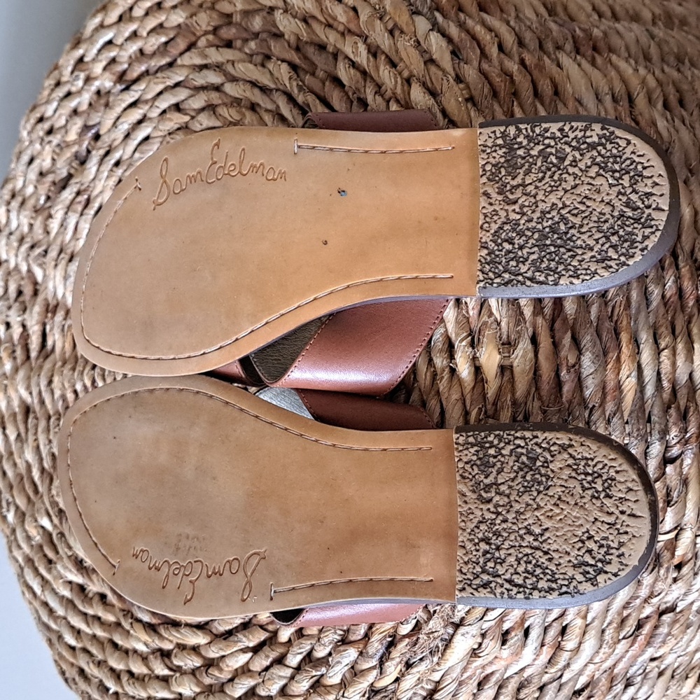 Sam Edelman Womens Gertrude Criss Cross Saddle Brown Leather Sandals 7 - Picture 7 of 9